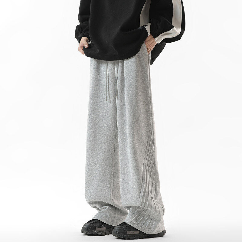 High quality high weight 65% cotton drape large size sports casual pants