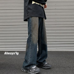 New autumn style outdoor large size American washed bootcut jeans