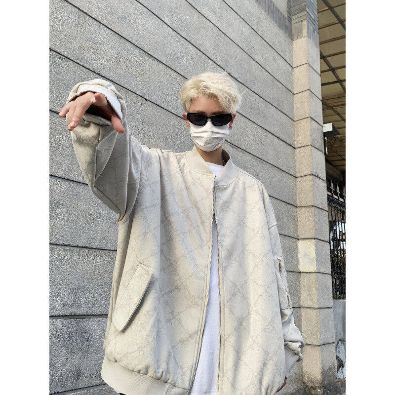 American high street vibe suede jacket baseball uniform