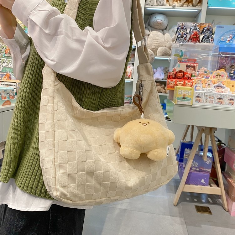 Viney Bag 2024 New Canvas Tote Women's Bag Shopping Large Capacity Versatile Class Commuting Shoulder Large Bag