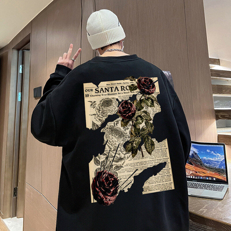 Live broadcast of 360g heavyweight American trendy brand printed sweatshirt Y108 special P28 simultaneously supplied with 100% Chinese cotton quality