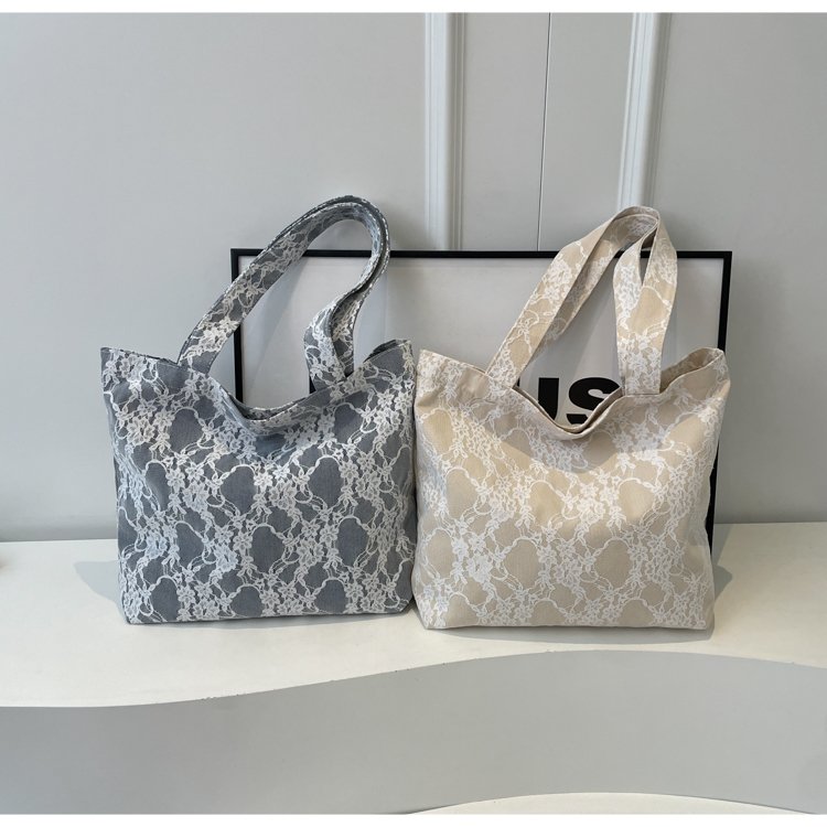 2024 New Large Capacity Underarm Lace Tote Bag Crossbody Bag Simple Small Fresh Shoulder Bag Women’s High-end Feeling