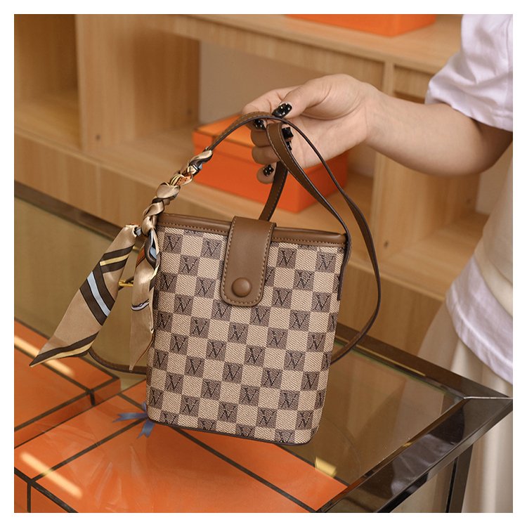 Foreign trade women's bags summer new fashion printed bucket bag cross-border best-selling cross-body single shoulder small bag trend