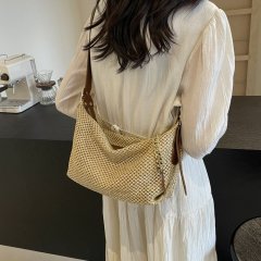 Bags Women's High-end Exquisite Underarm Bags 2024 Summer New Style Woven Bag Versatile Shoulder Crossbody Bag