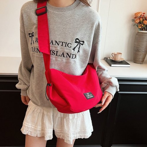Casual nylon small bag for women 2024 summer new style lightweight and versatile crossbody bag Korean version super popular one-shoulder dumpling bag