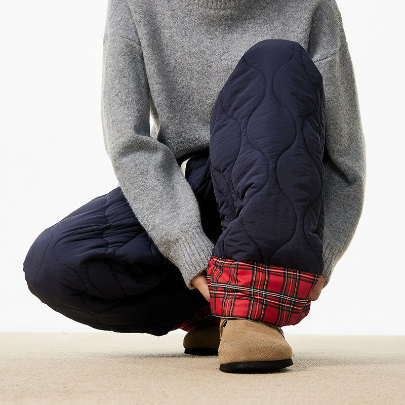 Quality INS trendy plaid stitching calabash loose casual cotton pants