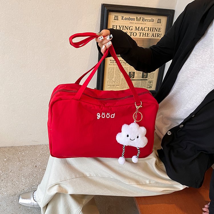 Korean style college style canvas bag for women 2024 new simple armpit bag casual large capacity shoulder tote bag