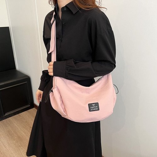 Casual nylon small bag for women 2024 summer new style lightweight and versatile crossbody bag Korean version super popular one-shoulder dumpling bag