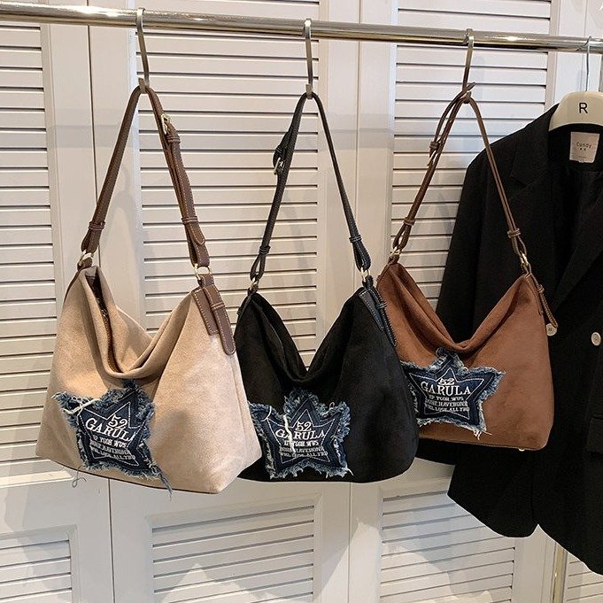 Summer Fashion Buckskin Bag Women's New Large Capacity Shoulder Bag Crossbody Commuting Bag Dropshipping