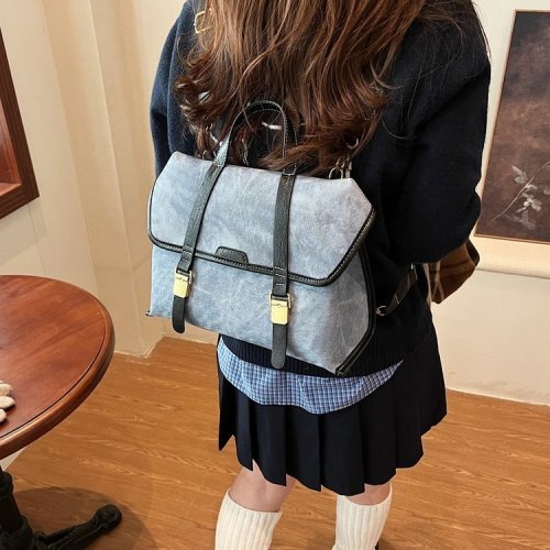 Retro College Style Backpack Women's 2024 New Winter Fashion School Bag Versatile Casual Travel Small Backpack