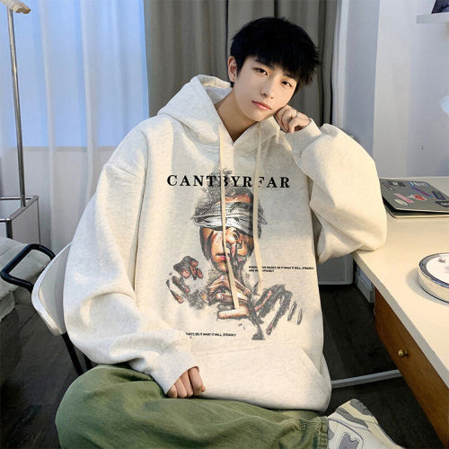 Live broadcast 360g heavyweight American trendy brand printed sweatshirt