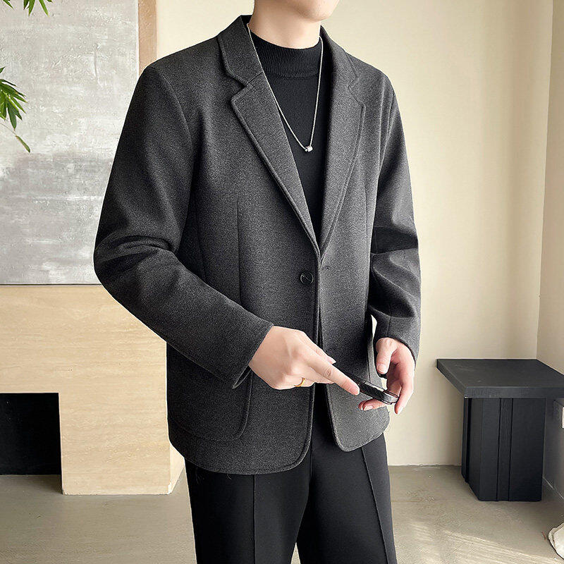 Light and sophisticated autumn and winter casual woolen suit jacket