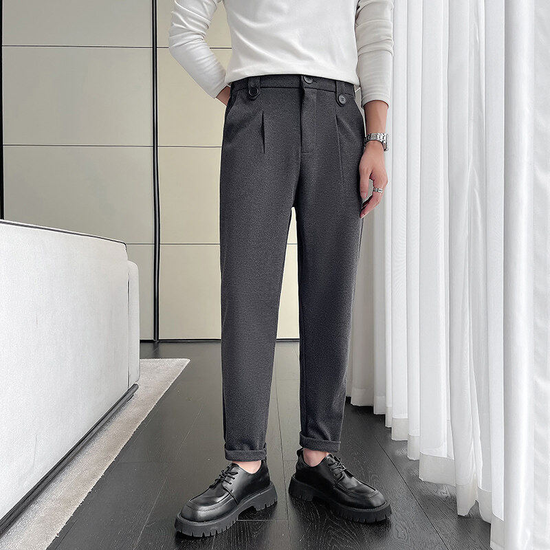 Light mature style 2024 autumn and winter thickened woolen casual pants