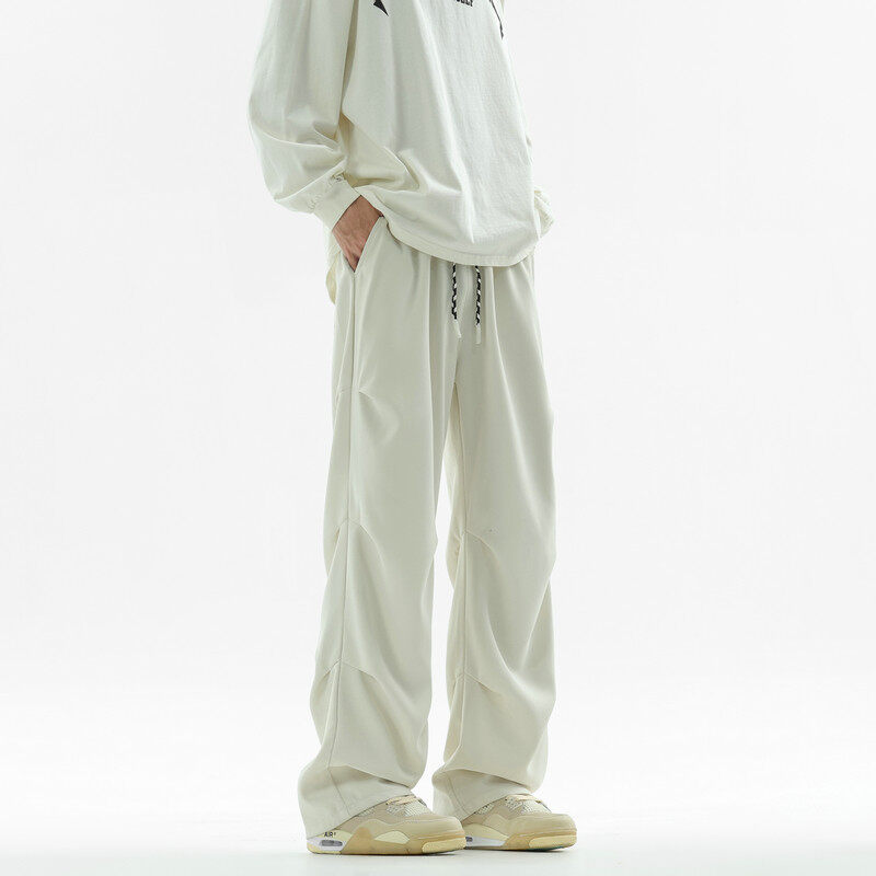New style pleated drape straight trousers casual pants live broadcast trousers trend