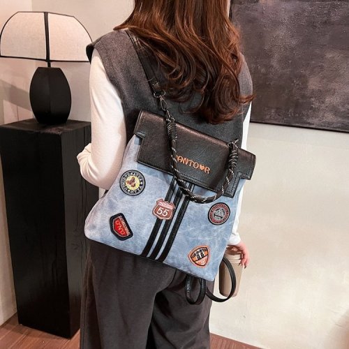College style backpack for women 2024 winter new retro fashion large capacity student bag sense for students attending class