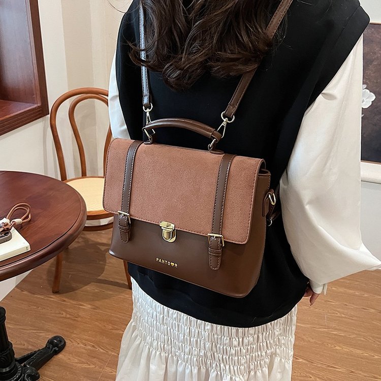 Cross-border bags autumn and winter high-end niche handbags 2024 new retro backpack college style crossbody bag