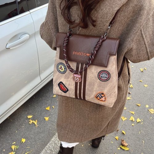 College style backpack for women 2024 winter new retro fashion large capacity student bag sense for students attending class