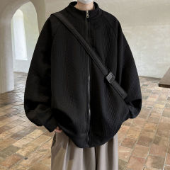 Hong Kong style diamond braid pattern fabric jacket men's composition