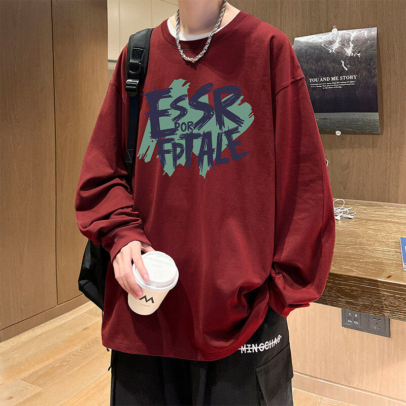 Dewu supply, large quantity, favorable price, video buyer show can be provided, American long-sleeved T-shirt
