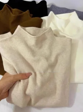 Large size soft waxy knitted long-sleeved bottoming shirt for women autumn new 2024 sweater Korean style simple top with trendy inner wear