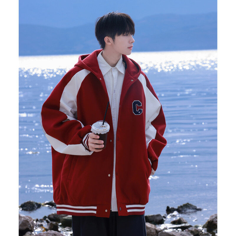 Autumn new letter raglan sleeve men's jacket