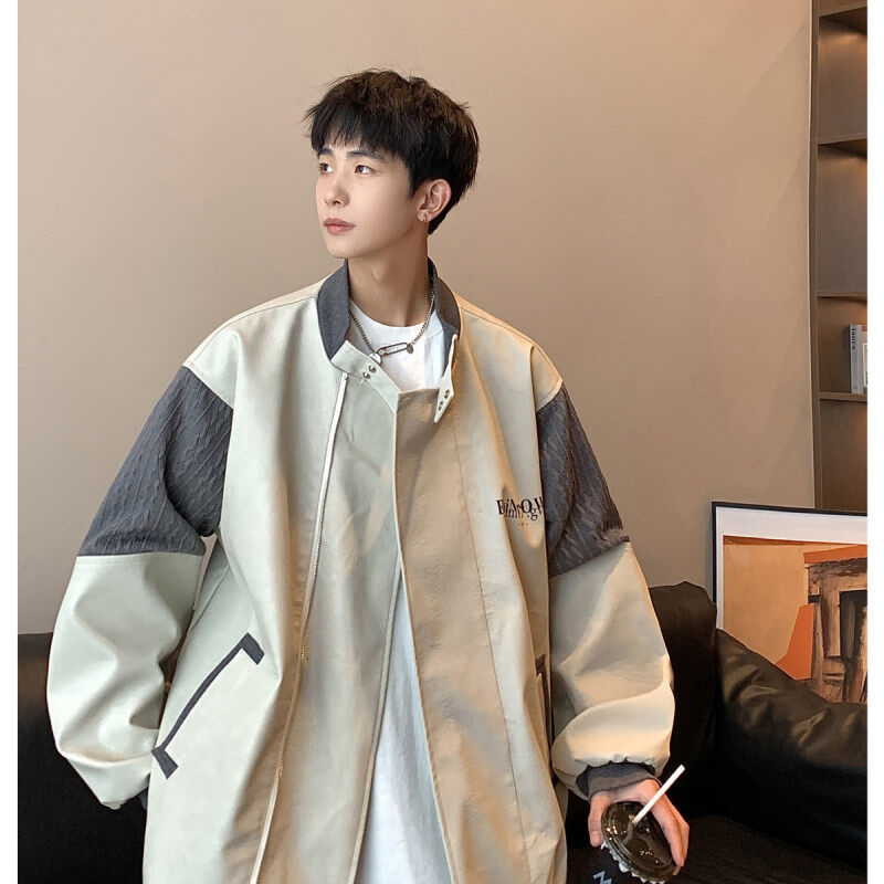 1Hong Kong style model shoulder ethnic style large size jacket men's couple leather jacket men's and women's jacket