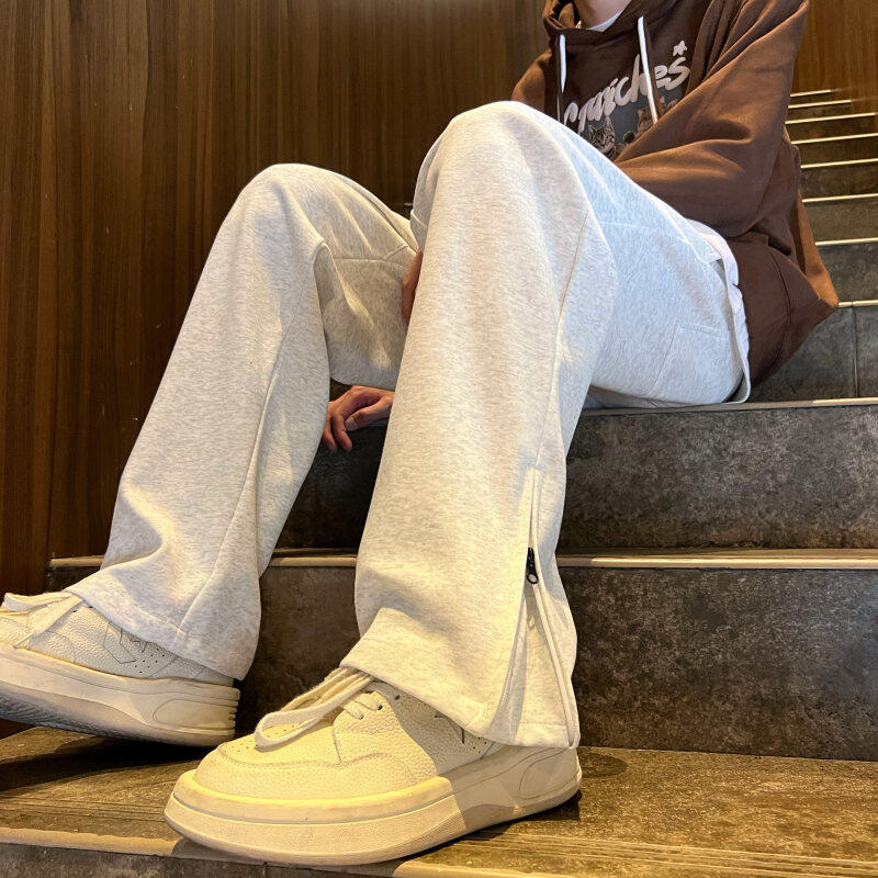 High Street Zip Hem Sweatpants Basic Simple Sports Casual Pants