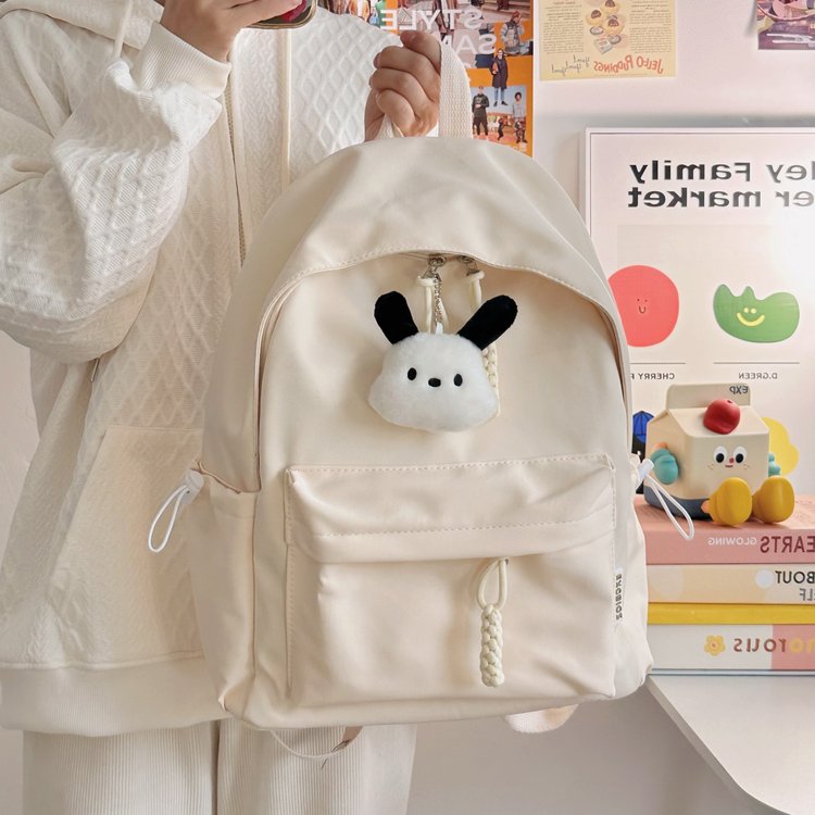 Japanese style ins style campus casual solid color schoolbag for women, simple and versatile lightweight backpack, high school student backpack