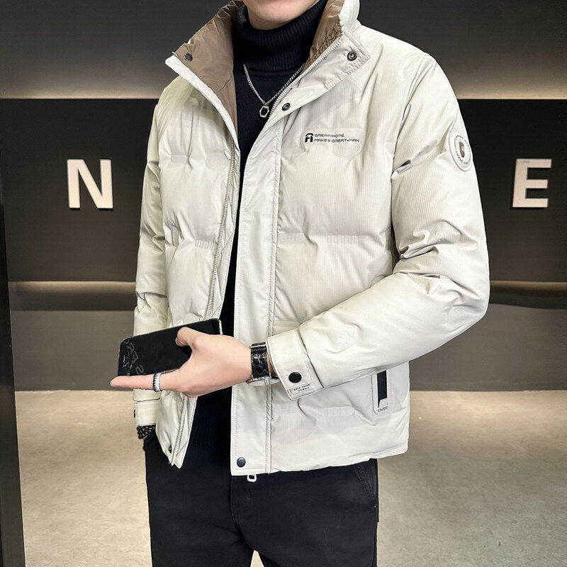 Down jacket men's new winter stand collar jacket