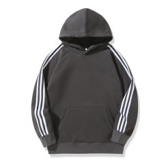 New 420g three-stripe hooded casual sweatshirt Hong Kong style for men and women