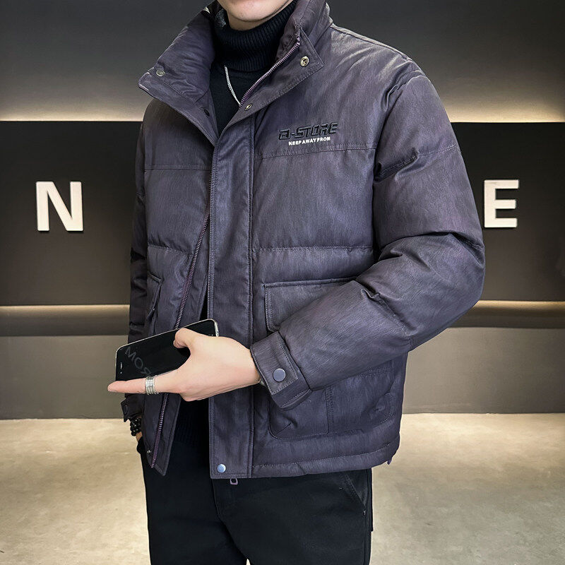 Winter down jacket men's dirty leather quality winter jacket