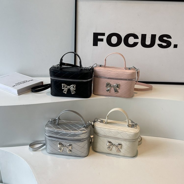 Bags for women 2024 spring and summer new style rhombus embroidery women's bag versatile large capacity box bag portable shoulder crossbody bag