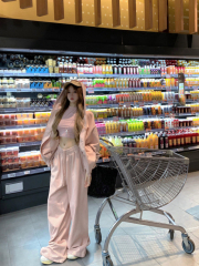 Lazy people love hooded sweatshirt jacket, autumn and winter high-end street hot girl top and pants suit