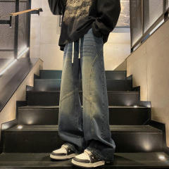 Quality Autumn New American Retro Washed Straight Jeans