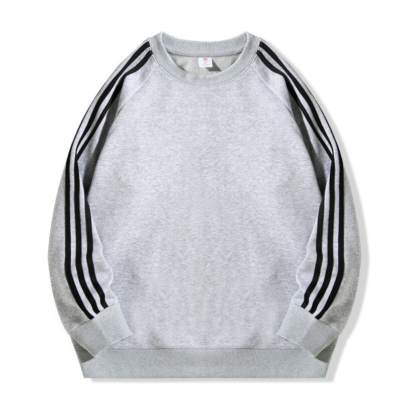 420g winter new and cost-effective oli velvet three-stripe round neck sweatshirt