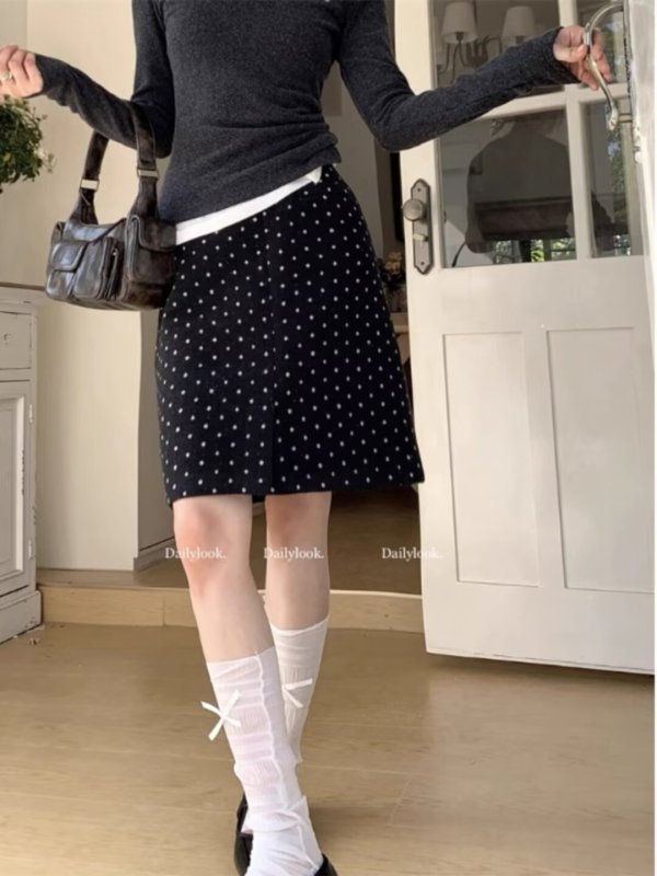 Original high-waisted pleated skirt, anti-exposure skirt, lined skirt, large size college style culottes, hot girl skirt
