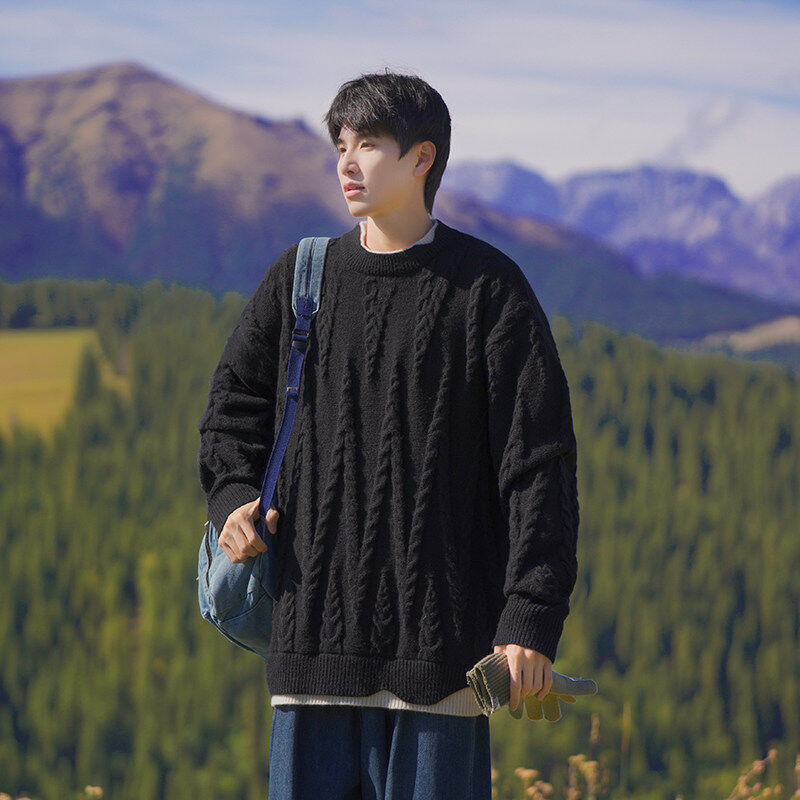 Fake two-piece knitted lazy Japanese style Hong Kong style sweater