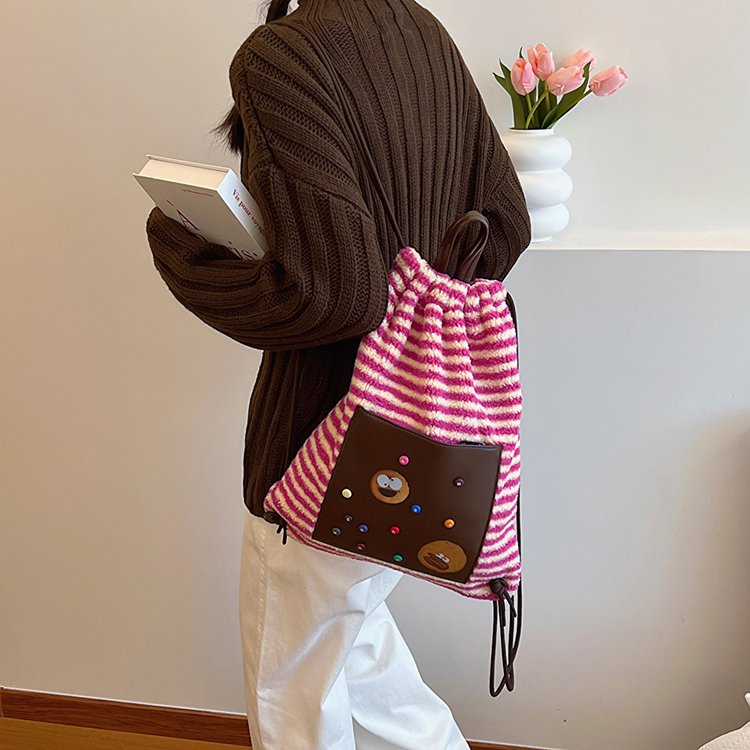 Autumn and winter new women's bags wholesale cross-border foreign trade fashion one-piece dropshipping single-back women's bags horizontal striped Bags