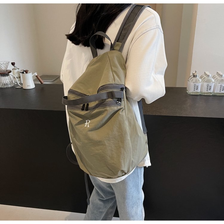 College Style Large Capacity Backpack Women's 2024 New Fashion Canvas Student School Bag Commuting Leisure Travel Bag