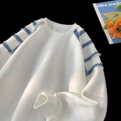 American design niche round neck sweatshirt jacket