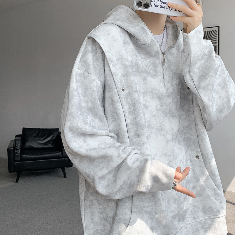 Autumn new Chinese cotton tie-dye high quality versatile hooded sweatshirt