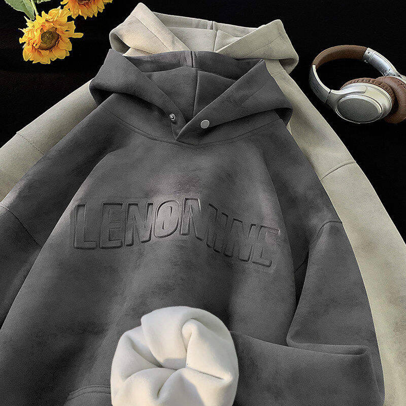 Heavyweight pullover hooded sweatshirt for men, versatile