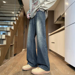 Autumn new American high street retro washed bootcut jeans