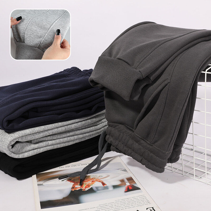420g Chinese cotton plus velvet sweatpants, loose casual sports pants, thickened trousers with ankles