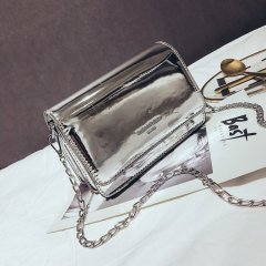 Bags Women's Patent Leather Hand-held Shoulder Small Square Bag 2024 New Fashion Casual Solid Color Small Shoulder Bag Flip Small Bag