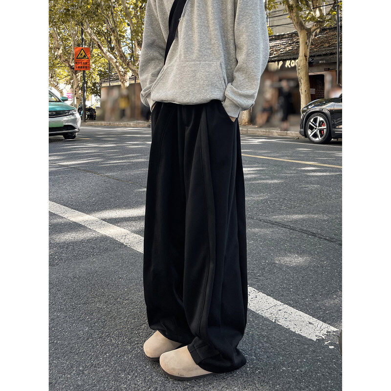 Scimitar deconstructed sweatpants American style lazy style floor mopping high street wide leg casual pants