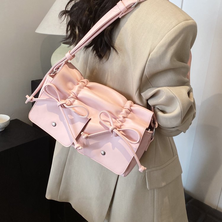 Niche wasteland bag 2024 new versatile drawstring handbag pleated shoulder bag high-end fashion crossbody bag