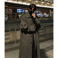 Spring new long windbreaker, high-end Korean style casual loose windbreaker for men