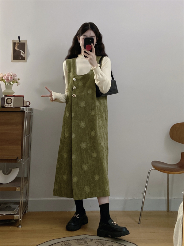 YAMM~French style fashionable niche design vest dress two-piece set