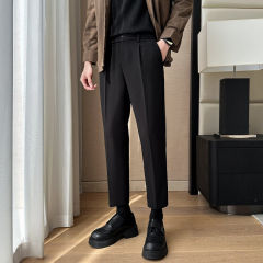 Martin boots trousers paired with men's autumn and winter slim straight woolen trousers to slim down pencil pants for small feet